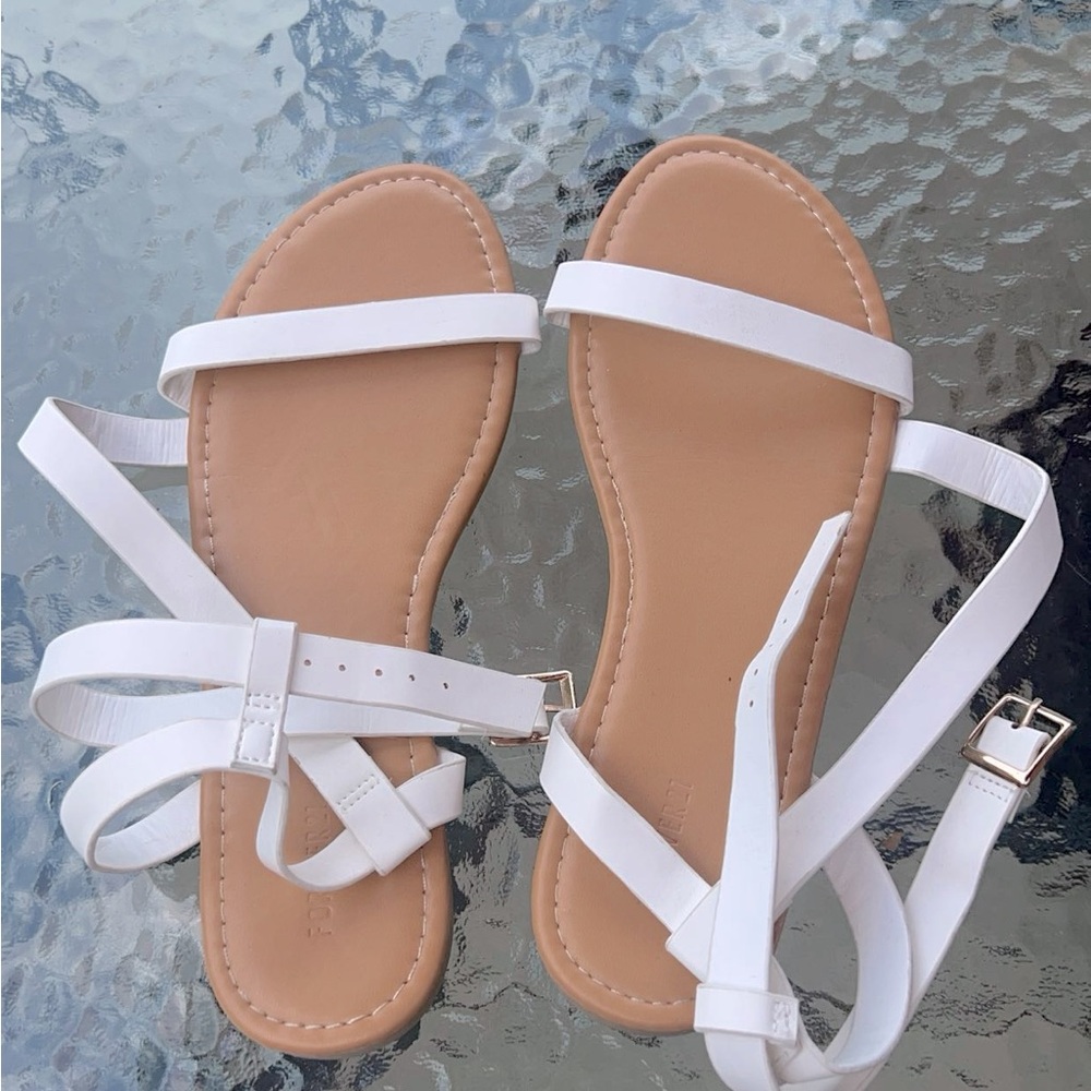 White, strappy sandals from Forever 21!